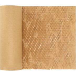SEUNMUK 15 Inch x 328 Feet Honeycomb Wrap Roll Packing Paper, Eco-Friendly Recyclable Honeycomb Cushioning Packaging Wrap, White Kraft Packaging Cushioning Paper for Packing and Moving