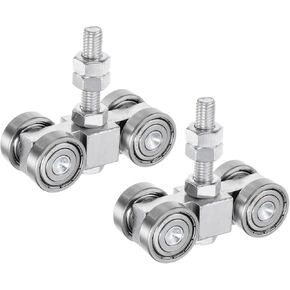 uxcell 2Pcs 4 Wheel Trolley Assembly with Silent M10 Bolt and 3 Nuts, Steel Stable Welded Roller Trolley for All 1-5/8" or Taller Strut Channel