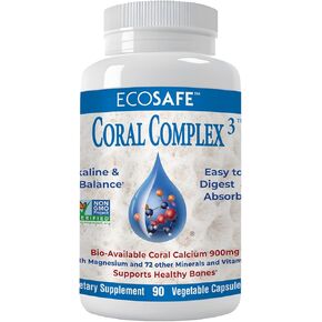 Coral Complex 3 - Coral Calcium 900 mg with Vitamin D3 1200 IU and Magnesium168 mg - 180 Vegetarian Capsules