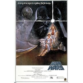 Trends International 24X36 Star Wars: A New Hope - Original One Sheet Wall Poster, 24" x 36", Black Framed Version