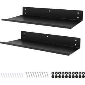 Multi-functional Steel Shelf,Can be Used Alone or for Pegboard,Wall Mounted Shelf,Pegboard Shelves,Pegboard Shelf Brackets,Pegboard Shelf Assembly (4 PACKS BLACK)