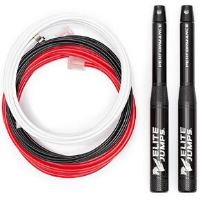 Sports Performance Jump Rope Bundle - High Performance Speed Rope for Workouts - Aluminium 6.5" Long Handles - Skip Rope for Fitness Aerobic Exercise & Cardio Training