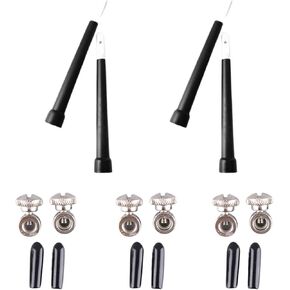 2 Pair Jump Rope Handle/Screw/Rubber End Cap Replacement Grip Mount Adjustable Screws for Jump Cord Stainless Steel Wire 2.5mm High Speed Cable Skipping Training Repair Parts