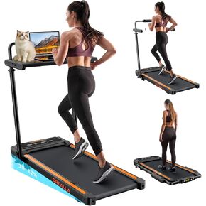 Walking Pad Treadmill with Incline, 3 in 1 Under Desk Treadmill 300lbs Capacity with Removable Desk Workstation, 3.5HP Compact Foldable Walking Treadmill for Home Office with Remote Control