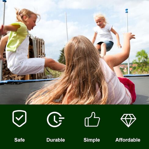 4 قطع من حبال شبكة الترامبولين، 15 قدمًا لكل قطع غيار حبال شبكة ترامبولين سوداء لشبكة السياج، حبال شبكة الترامبولين الآمنة تناسب الترامبولين بطول 12-16 قدمًا in Kuwait