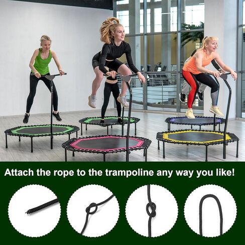 4 قطع من حبال شبكة الترامبولين، 15 قدمًا لكل قطع غيار حبال شبكة ترامبولين سوداء لشبكة السياج، حبال شبكة الترامبولين الآمنة تناسب الترامبولين بطول 12-16 قدمًا in Kuwait