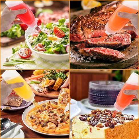 8 قطع زجاجات ضغط للبهارات سعة 13 أونصة، زجاجة كاتشب مقاومة للتسرب، مصنوعة من مادة LDPE خالية من البيسفينول A، زجاجات ضغط قابلة لإعادة الملء للصلصات والكاتشب والخردل وزيت الزيتون in Saudi Arabia