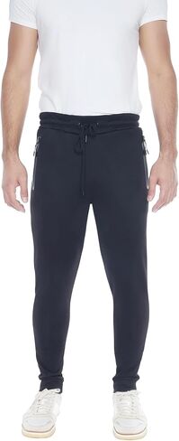 Mens Sweatpants 3- Pack Active Athletic Joggers with Zipper Pocket and Drawstring. Sizes: from S to 3XL. in Saudi Arabia