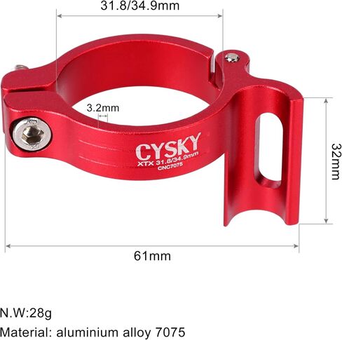 CYSKY Braze On Front Derailleur Adapter 34.9mm with 31.8mm Conversion Shim, Adjustable Braze On Front Derailleur Clamp for MTB Road Bicycle in Kuwait