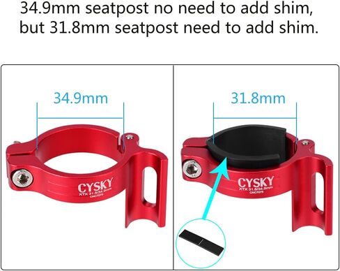 CYSKY Braze On Front Derailleur Adapter 34.9mm with 31.8mm Conversion Shim, Adjustable Braze On Front Derailleur Clamp for MTB Road Bicycle in Kuwait