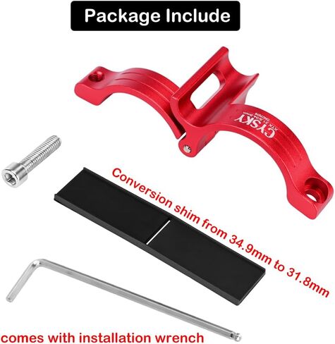 CYSKY Braze On Front Derailleur Adapter 34.9mm with 31.8mm Conversion Shim, Adjustable Braze On Front Derailleur Clamp for MTB Road Bicycle in Kuwait