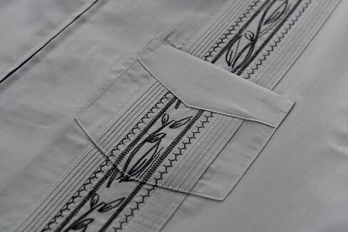 قمصان رجالية بأكمام قصيرة من Guayabera للرجال بسحاب كوبي كاجوال من القطن للشاطئ مع جيوب in Saudi Arabia