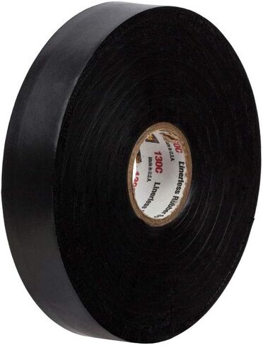 3M Scotch Linerless Electrical Splicing Tape 130C for Wires and Cables, 3/4 in x 30 ft, Rubber Backing, Self Fusing, UV Resistance, Highly Conformable, Moisture Seal, Black, 1 Roll in Saudi Arabia