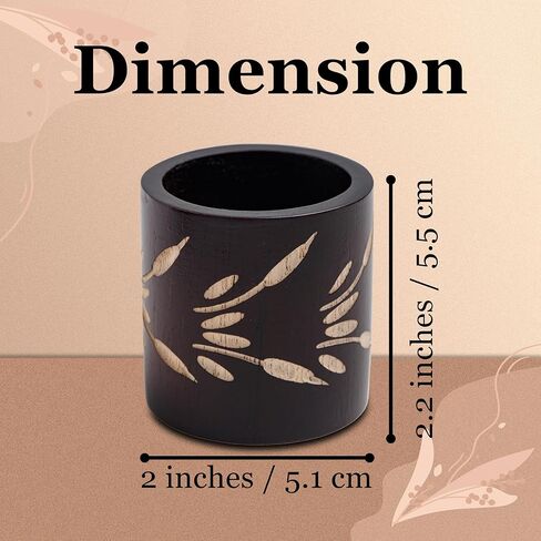 مجموعة من 6 حوامل شموع صغيرة للديكور - حوامل شموع نذرية خشبية منحوتة يدويًا للطاولة - زخارف طاولة مركزية للزفاف - حوامل شموع صغيرة مزخرفة - حاملات شموع عتيقة in Kuwait