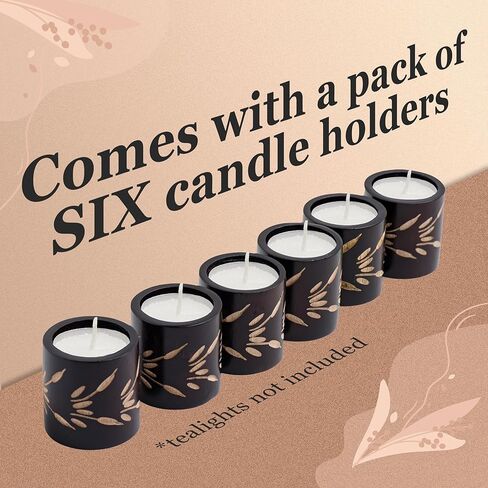 مجموعة من 6 حوامل شموع صغيرة للديكور - حوامل شموع نذرية خشبية منحوتة يدويًا للطاولة - زخارف طاولة مركزية للزفاف - حوامل شموع صغيرة مزخرفة - حاملات شموع عتيقة in Kuwait