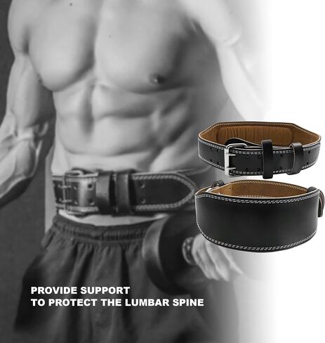Leather Weight Lifting Belt for Men & Women, Extra-wide 4" Padded Lumbar Back Support, 11 Adjustable holes Suitable for Gym Fitness,Muscle Building,Squats,Strenth Exercise Training in Saudi Arabia