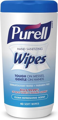 PURELL Hand Sanitizing Wipes, Clean Refreshing Scent, 40 Count Sanitizing Wipes Table Top Canisters (Pack of 3) - 9120-03-EC in Saudi Arabia