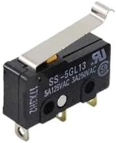5Pcs Micro Limit Switch SS-5GL13 with Curved Tip Lever 5A 125VAC 3 Pins SS5GL13 Micro Switch in Saudi Arabia