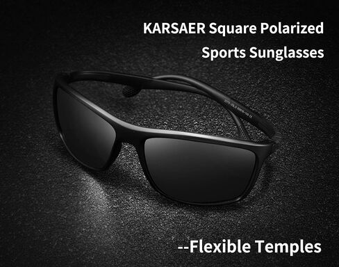 نظارات شمسية رياضية مستقطبة مربعة من Karsaer للرجال لممارسة رياضة الغولف وركوب الدراجات والمشي لمسافات طويلة وصيد الأسماك in Kuwait