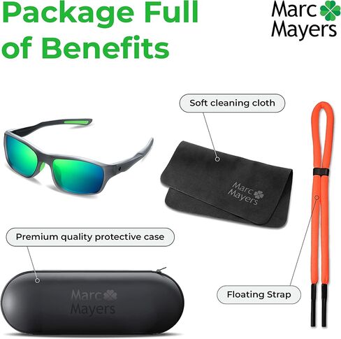 Polarized Sports Sunglasses for Men Women Fishing Running Cycling Baseball Hunting Driving, Floating Strap UV400 Lenses in Saudi Arabia