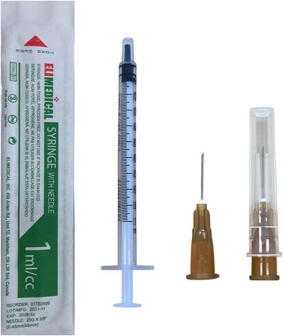 Veterinary Syringe Luer Slip 1cc (1ml) TB, 26G x 3/8 inch (9mm), Individually Sealed, 100 per box, 01TB2609 in Saudi Arabia