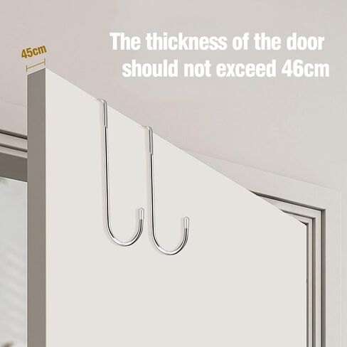 4 Pack Over The Door Hook, Heavy Duty Door Hanger Hooks, Stainless Steel Adjustable Double Hook for Kitchen, Bathroom, Wardrobe, Office (Silver) in Saudi Arabia