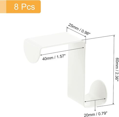 uxcell Over The Door Hooks,8pcs - Stainless Steel Door Hangers Hooks, S-Shaped Double Hooks for Hanging Clothes, Hats, Towels (Black) in Saudi Arabia
