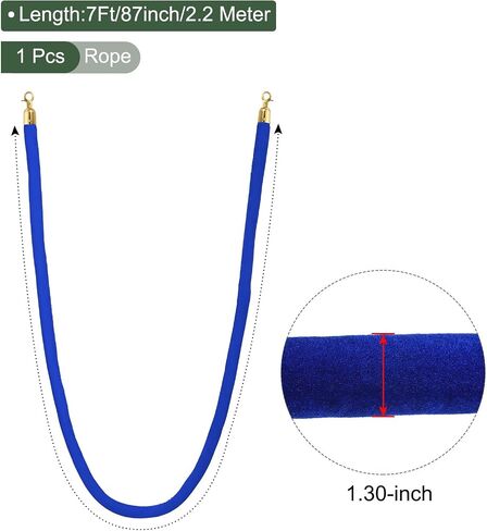YOKIVE Pink Velvet Stanchion Rope Crowd Control Barrier Rope, Manage The Crowd, Great for Hotels, Theaters, Ticket Offices (Golden, 8 Feet) in Saudi Arabia