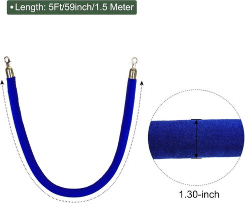 YOKIVE Pink Velvet Stanchion Rope Crowd Control Barrier Rope, Manage The Crowd, Great for Hotels, Theaters, Ticket Offices (Golden, 8 Feet) in Saudi Arabia
