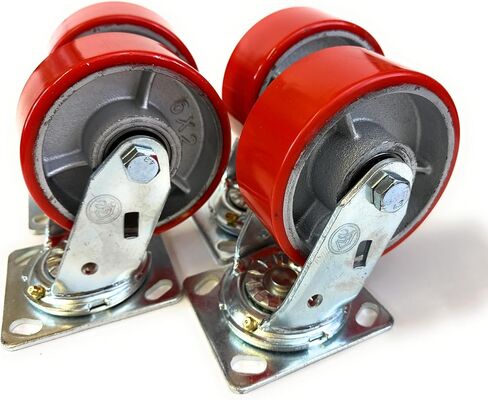 عجلات دوارة شديدة التحمل مقاس 5 × 2 مزودة بمداس من البوليستر، مجموعة مكونة من 4 عجلات دوارة in Kuwait