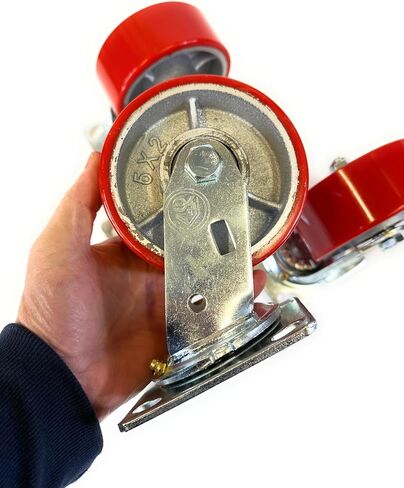 عجلات دوارة شديدة التحمل مقاس 5 × 2 مزودة بمداس من البوليستر، مجموعة مكونة من 4 عجلات دوارة in Kuwait