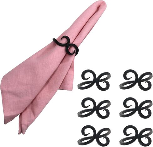 مجموعة حلقات المناديل المكونة من 6 قطع، حلقات مناديل معقودة بالحديد، ديكور سطح الطاولة، حلقة منديل عتيقة، حلقات منديل لمناديل عيد الشكر، تزيين الحفلات، طاولة الطعام، التجمعات العائلية in Kuwait