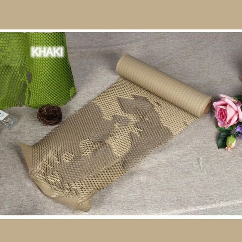 DzdzCrafts Honeycomb Packing Paper, 50 Sheets 10""W x 12""L / 12"" x 41 ft Pre-cut Biodegradable Cushion Bubble Kraft Paper Protective Wrap for Gift Packaging Shipping Mailing, Cherry Red in Saudi Arabia