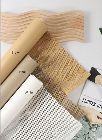 DzdzCrafts Honeycomb Packing Paper, 50 Sheets 10""W x 12""L / 12"" x 41 ft Pre-cut Biodegradable Cushion Bubble Kraft Paper Protective Wrap for Gift Packaging Shipping Mailing, Cherry Red in Saudi Arabia