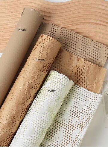 DzdzCrafts Honeycomb Packing Paper, 50 Sheets 10""W x 12""L / 12"" x 41 ft Pre-cut Biodegradable Cushion Bubble Kraft Paper Protective Wrap for Gift Packaging Shipping Mailing, Cherry Red in Saudi Arabia