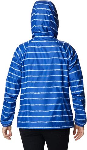 Columbia Women’s Side Hill Printed Water Repellent Windbreaker, Lapis Blue Tie Dye Stripe Print, 3X Plus in Saudi Arabia