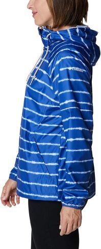Columbia Women’s Side Hill Printed Water Repellent Windbreaker, Lapis Blue Tie Dye Stripe Print, 3X Plus in Saudi Arabia
