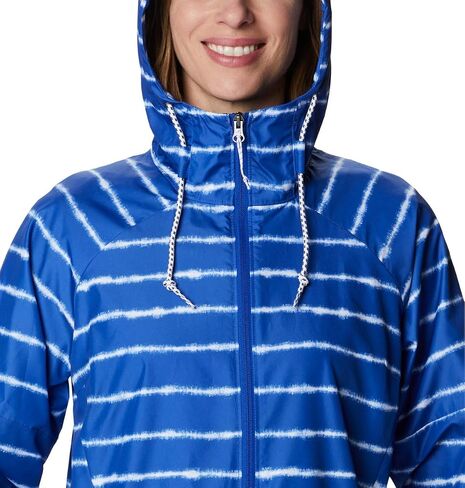Columbia Women’s Side Hill Printed Water Repellent Windbreaker, Lapis Blue Tie Dye Stripe Print, 3X Plus in Saudi Arabia