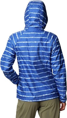 Columbia Women’s Side Hill Printed Water Repellent Windbreaker, Lapis Blue Tie Dye Stripe Print, 3X Plus in Saudi Arabia