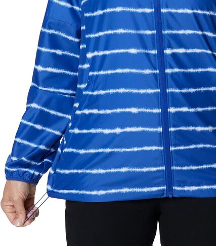 Columbia Women’s Side Hill Printed Water Repellent Windbreaker, Lapis Blue Tie Dye Stripe Print, 3X Plus in Saudi Arabia