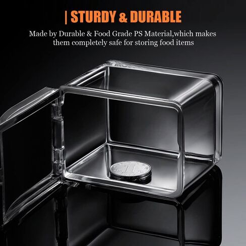 صندوق توابل شفاف، 4 قطع من حاوية تخزين التوابل الشفافة لوعاء التوابل والملح والسكر، وبرطمانات التوابل مع الملاعق... in Kuwait