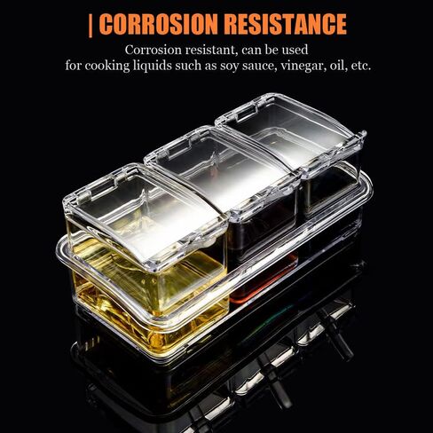 صندوق توابل شفاف، 4 قطع من حاوية تخزين التوابل الشفافة لوعاء التوابل والملح والسكر، وبرطمانات التوابل مع الملاعق... in Kuwait