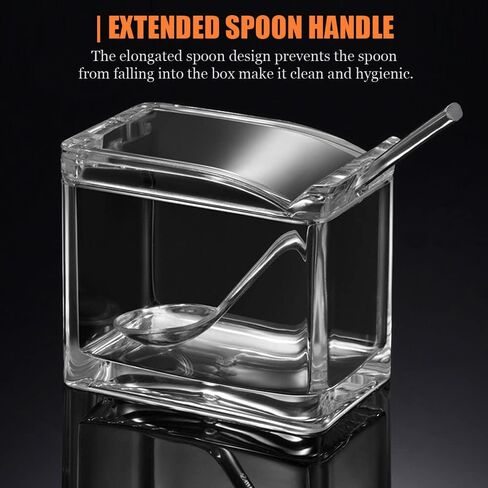 صندوق توابل شفاف، 4 قطع من حاوية تخزين التوابل الشفافة لوعاء التوابل والملح والسكر، وبرطمانات التوابل مع الملاعق... in Kuwait
