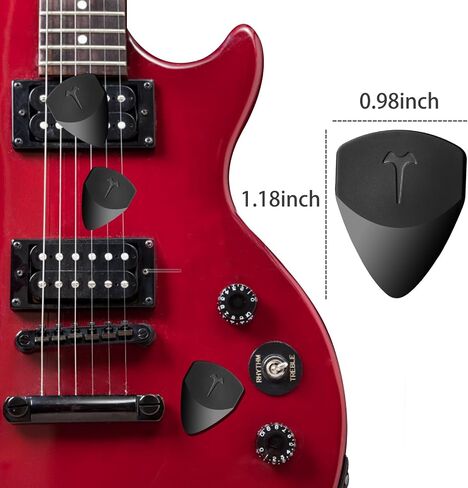 Guitar Picks: 2 Pack 0.38 mm Thin Black Guitar Picks for Bass Electric Acoustic Guitars Ukulele in Saudi Arabia