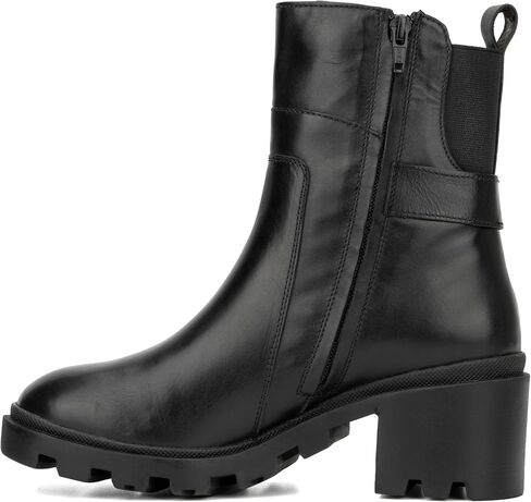 حذاء طويل من شركة Vintage Foundry Co. حذاء Guilia نسائي، نعل عروة، مقدمة دائرية، سحاب جانبي، نعل خارجي مطاطي in Kuwait