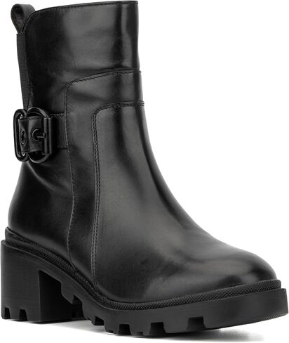 حذاء طويل من شركة Vintage Foundry Co. حذاء Guilia نسائي، نعل عروة، مقدمة دائرية، سحاب جانبي، نعل خارجي مطاطي in Kuwait