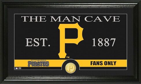 عملة Highland Mint MLB Man Cave البرونزية، صورة بانورامية لسك العملة، Pittsburgh Pirates in Kuwait