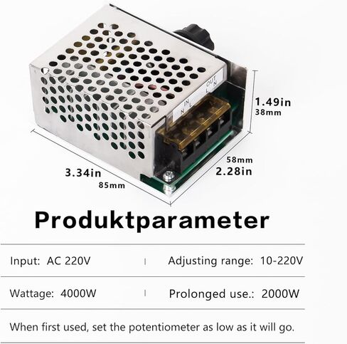 منظم جهد تيار متردد 4000 وات 220 فولت PWM، تنظيم تيار متردد 10-220 فولت، وحدة تحكم سرعة محرك SCR، منظم جهد إلكتروني، Ldeal للتطبيقات التي تتطلب محرك جهد منخفض in Kuwait