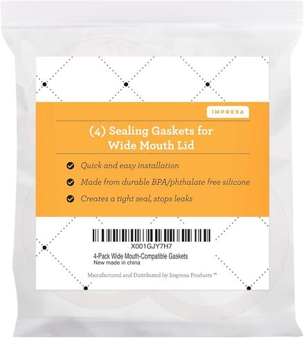 IMPRESA [4 Pack] Wide Cap Gasket For Klean Kanteen Cafe Cap - No BPA, Phthalate or Latex O'Rings/Seals - Maintenance Kit in Saudi Arabia