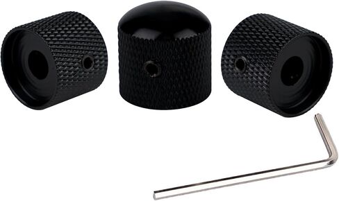 3Pcs Metal Guitar Volume Tone Konbs Black Dome Guitar Speed Control Knobs with Allen Keys Screws Set for Fender Strat Telecaster Gibson Les Paul Guitar Bass Accessories (Matte Black) in Saudi Arabia
